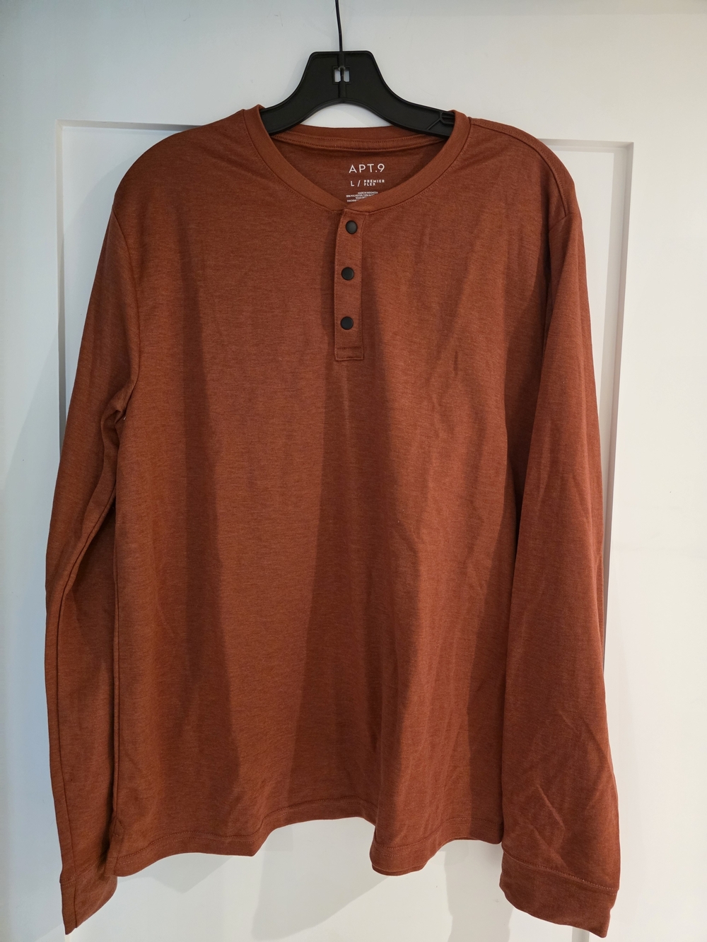 Apt. 9 Men’s Long-Sleeve Henley Shirt - Rust